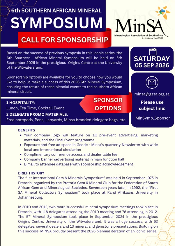 mineral symposium,mineral collectors,mineral collecting south africa,wits university